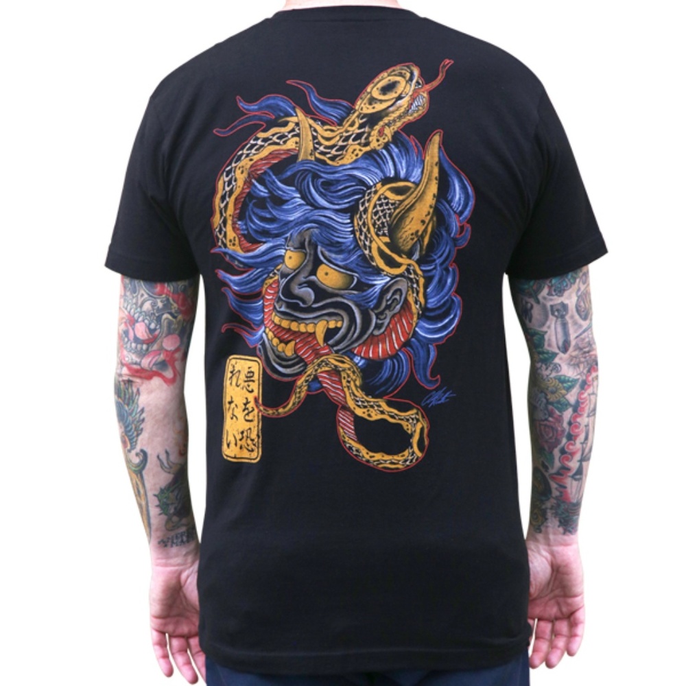 Scorned Custom Japanese Tattoo Art Black Tee